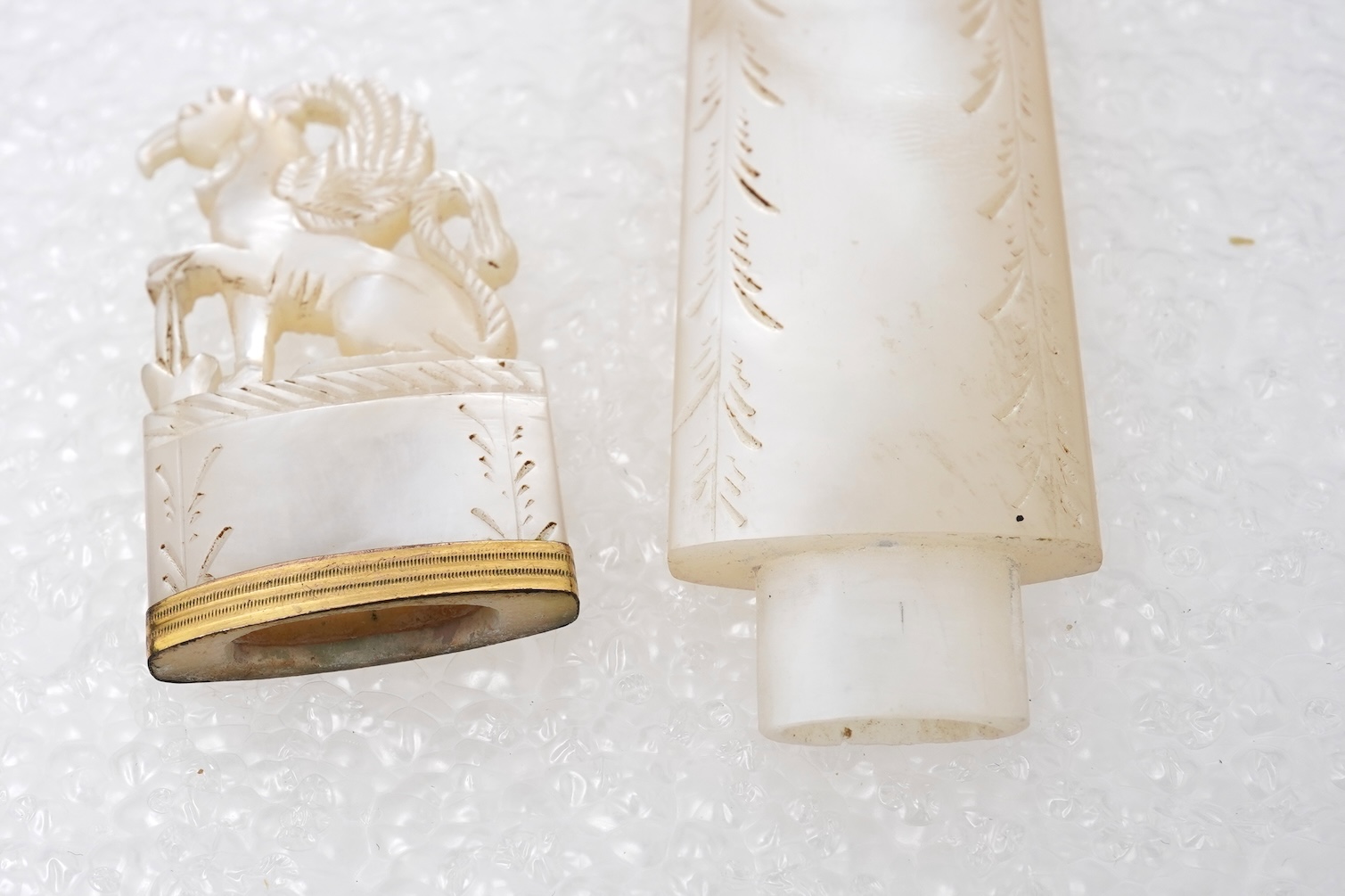 A mother of pearl toothpick holder, late 19th century